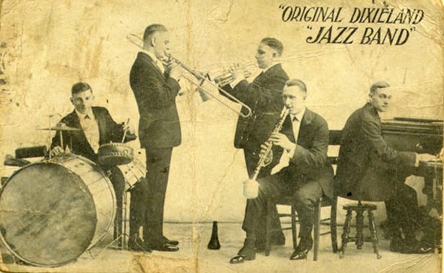 1918, рекламная открытка Original Dixieland Jazz Band