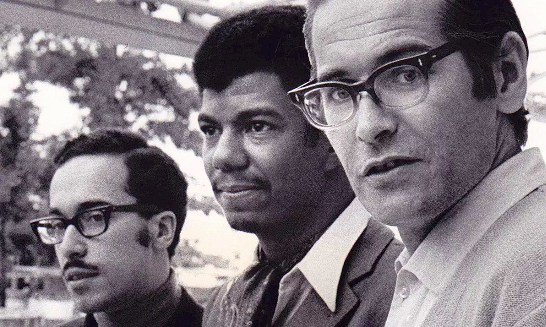 Bill Evans Trio: Eddie Gomez, Jack DeJohnette, Bill Evans, 1968 (photo © Giuseppe Pino/Resonance Records)